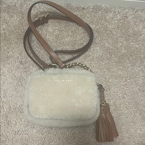 Michael Kors Cream and Brown Sherpa Crossbody Bag